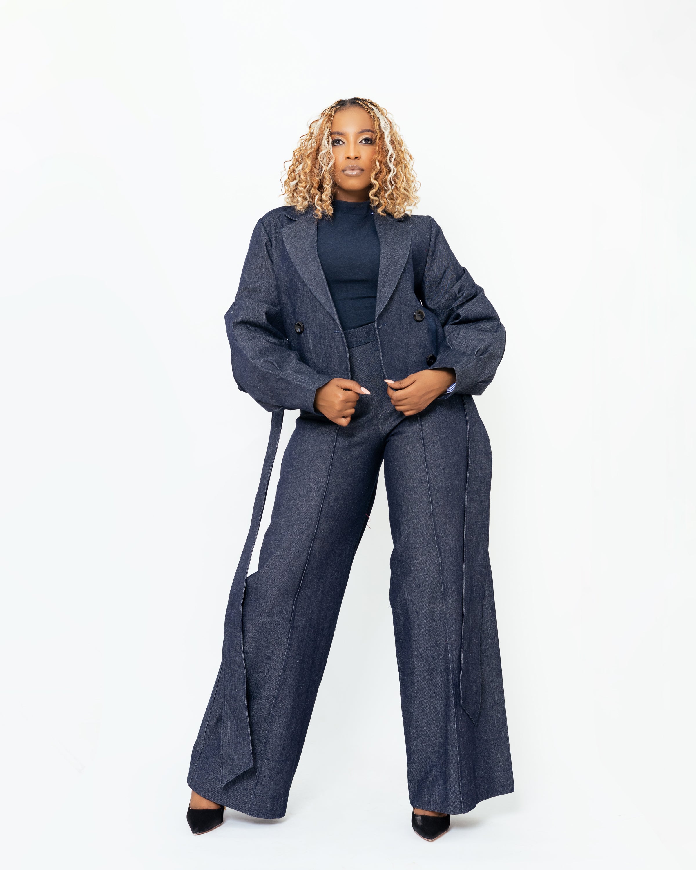 Harvey Crop Coat Denim