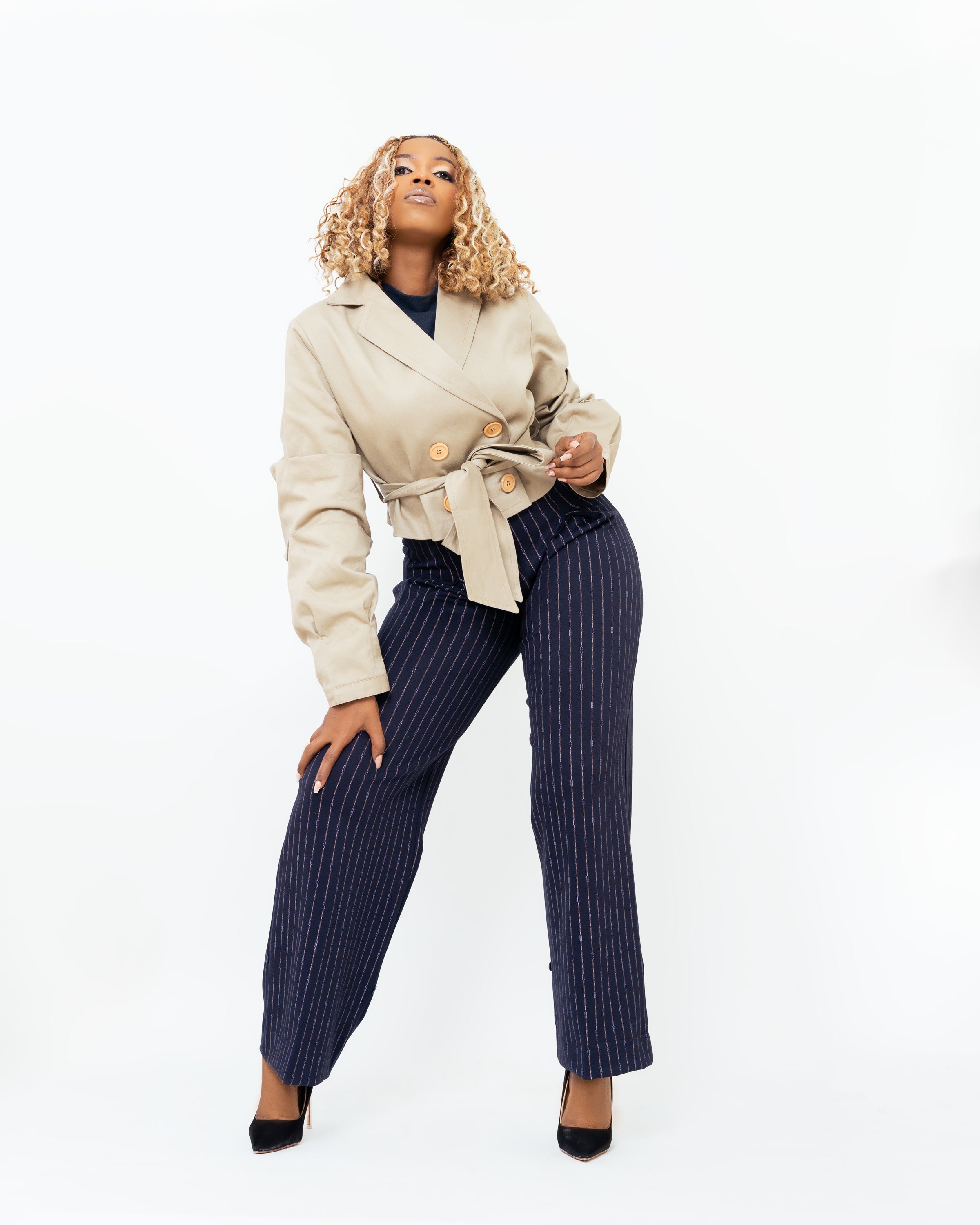 Harvey Crop Coat Khaki