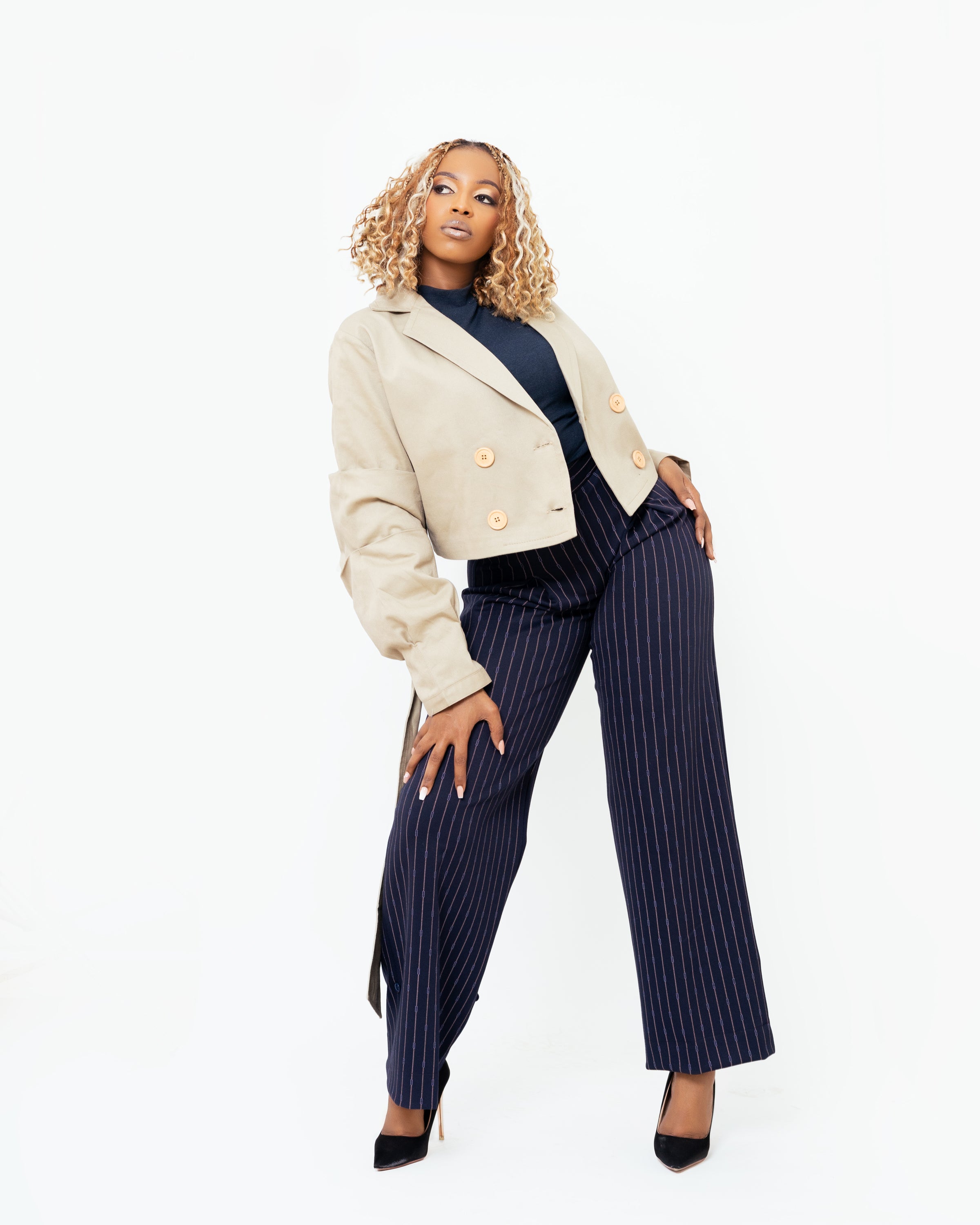 Harvey Crop Coat Khaki