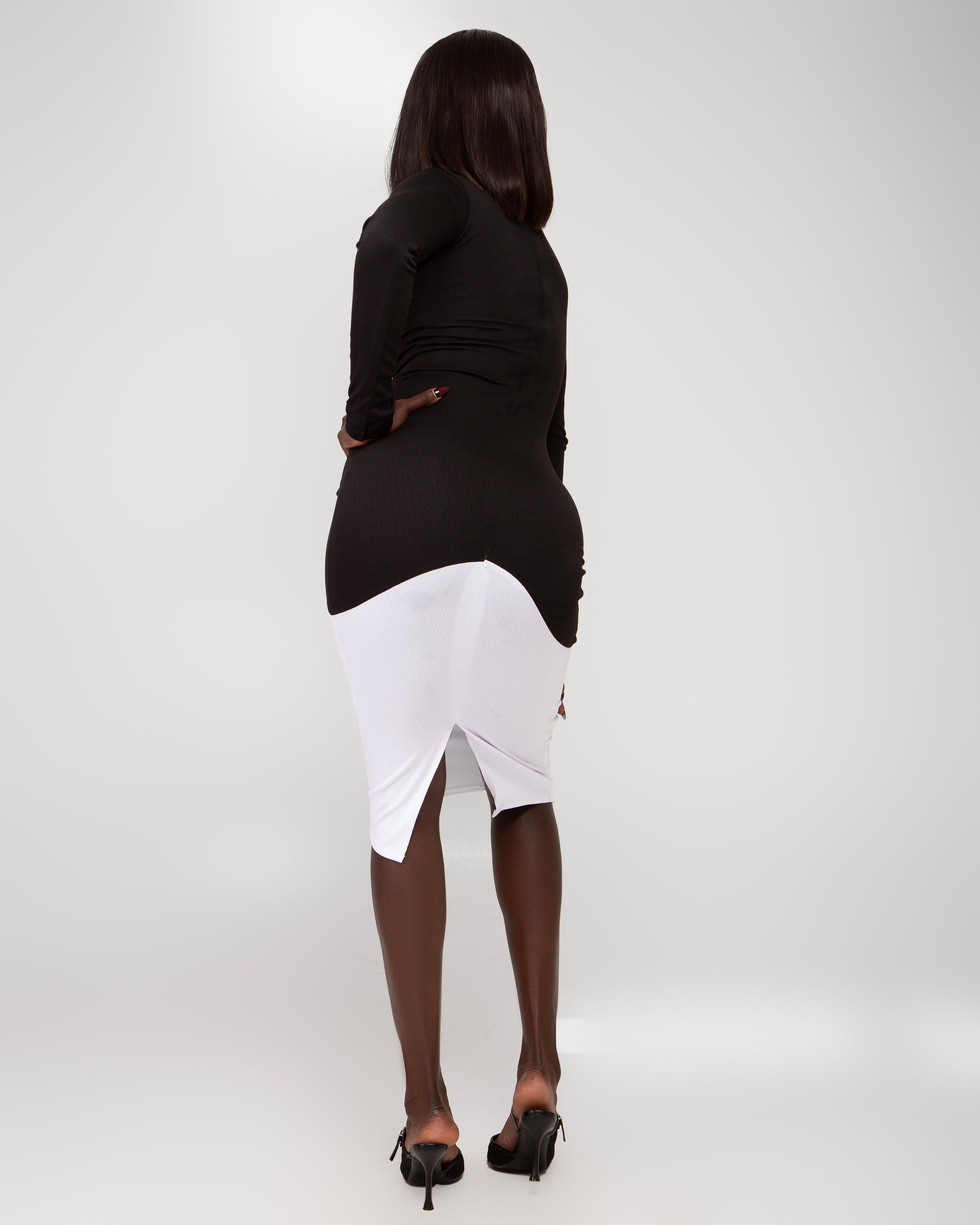 Umma Monochrome Midi Dress