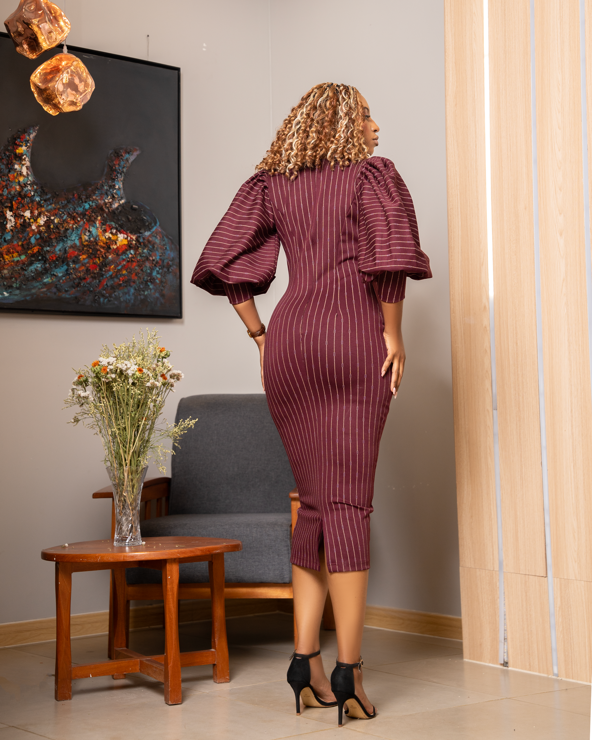 Gina Burgundy Dress