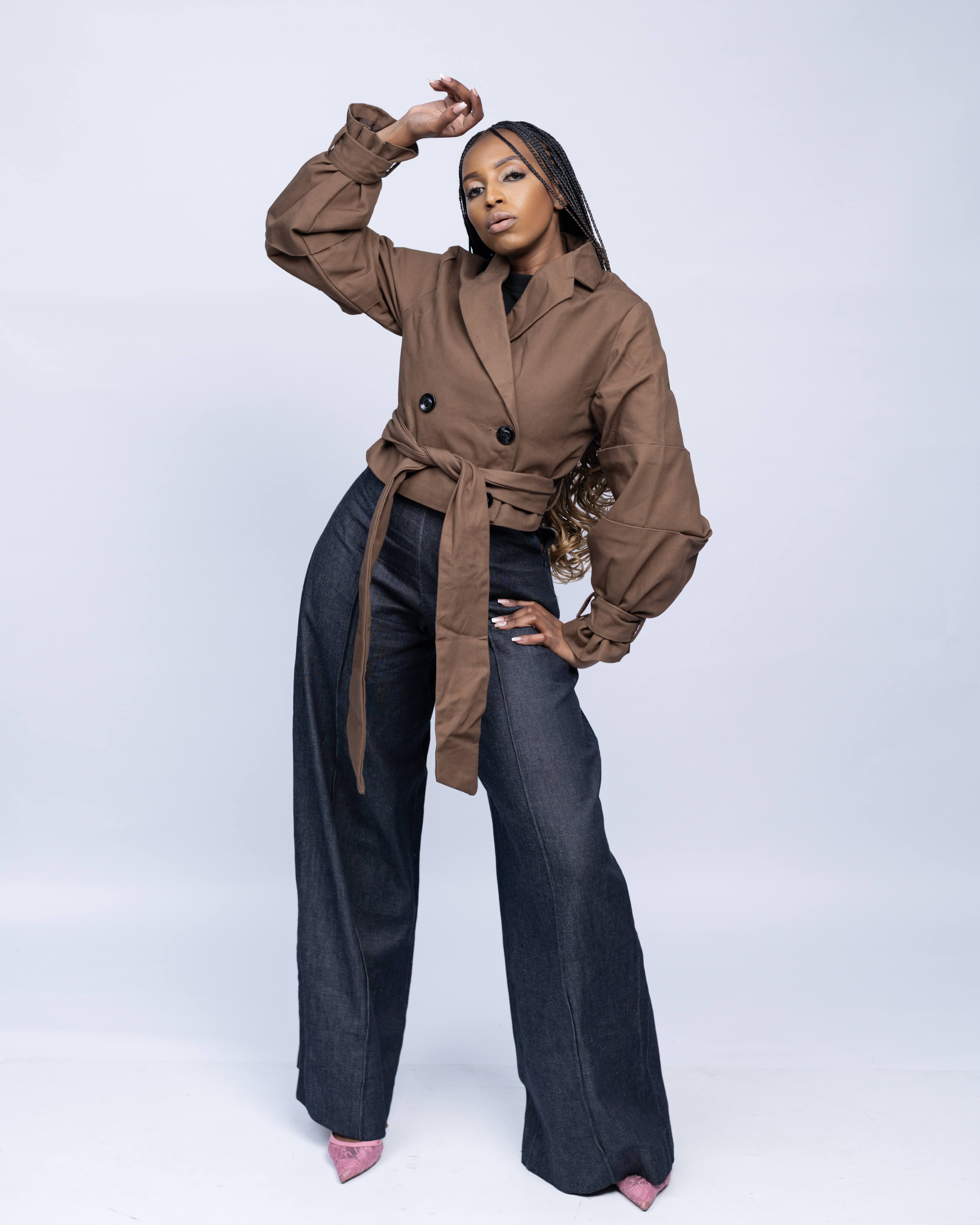 Harvey Crop Coat- Coffee