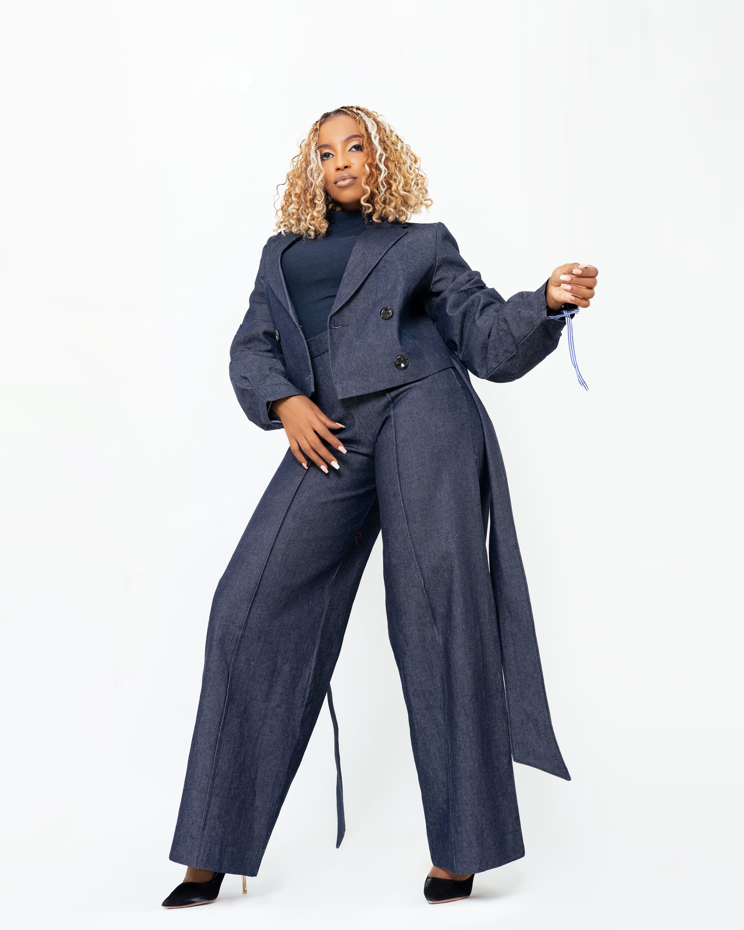 Harvey Crop Coat Denim