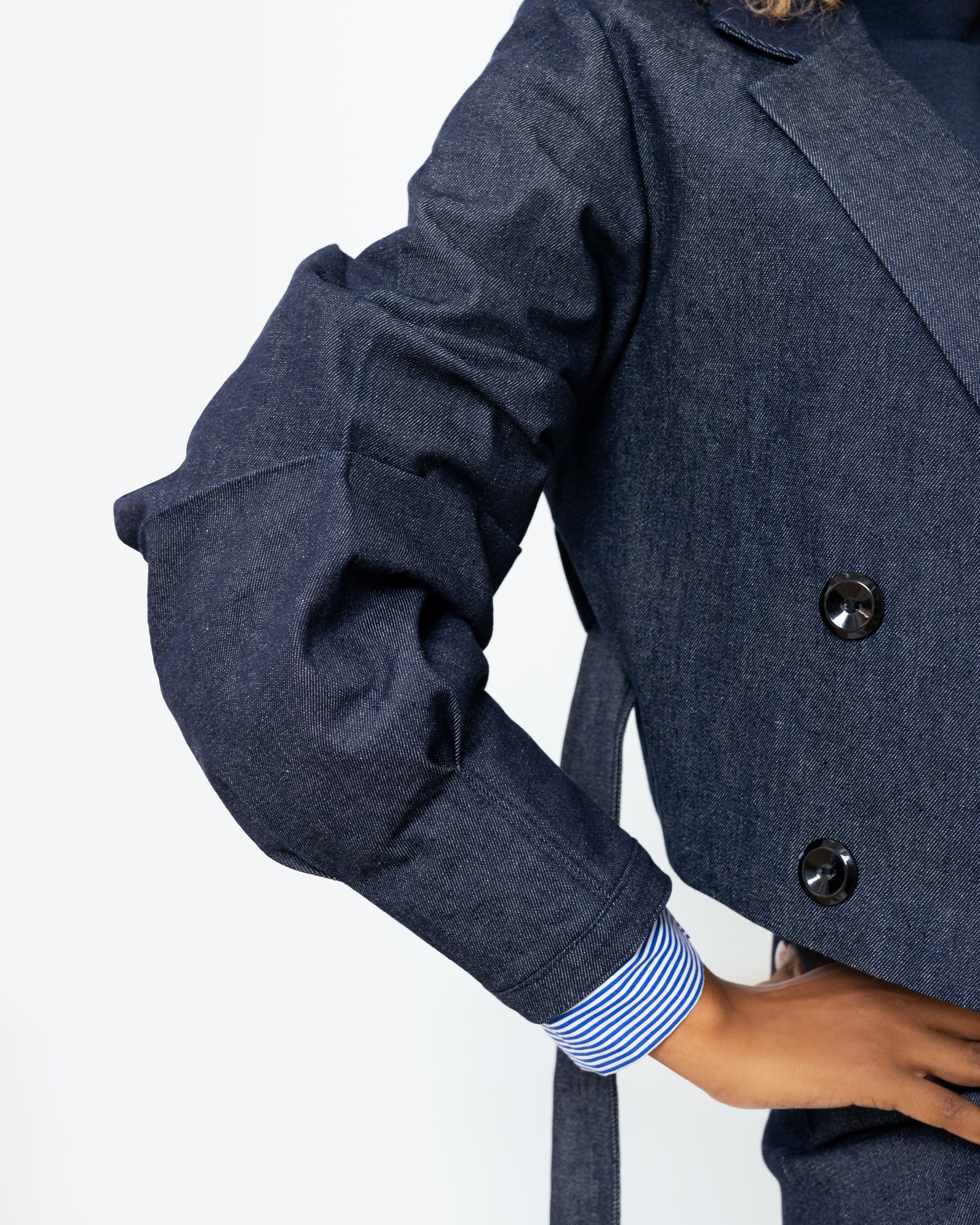 Harvey Crop Coat Denim