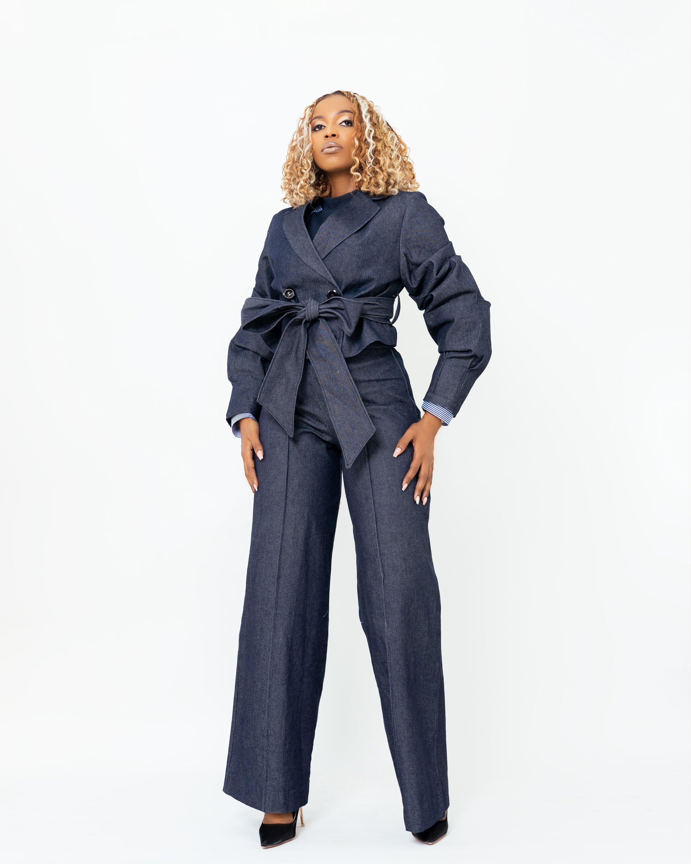 Harvey Crop Coat Denim
