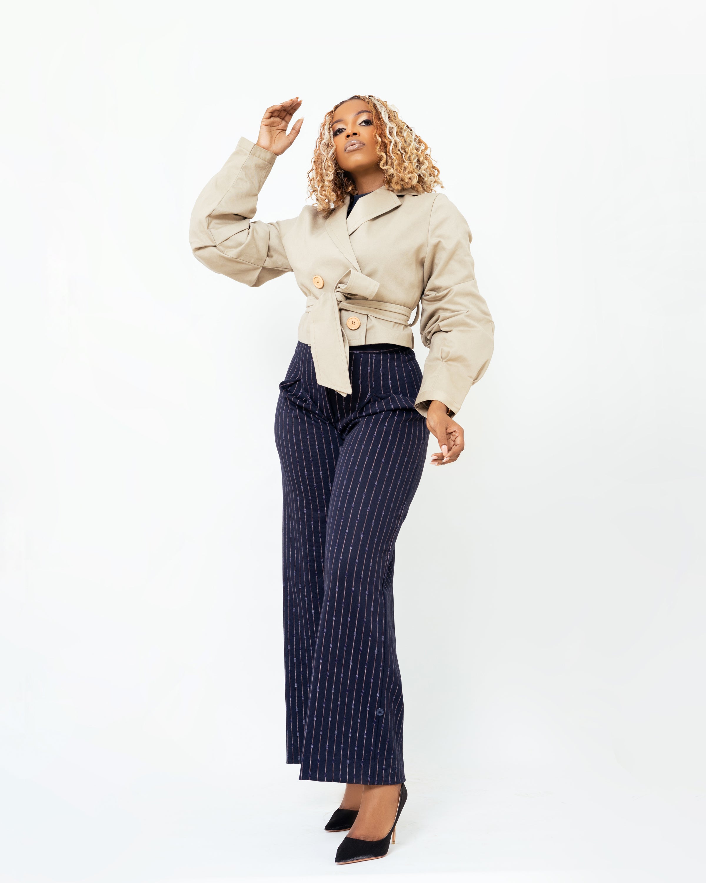 Harvey Crop Coat Khaki